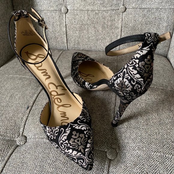 Sam Edelman Shoes - Sam Edelman • Baroque Black Ankle Strap Heels